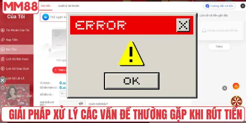 Giải pháp xử lý các vấn đề thường gặp khi rút tiền